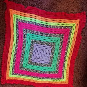 Bright and fun boho afghan